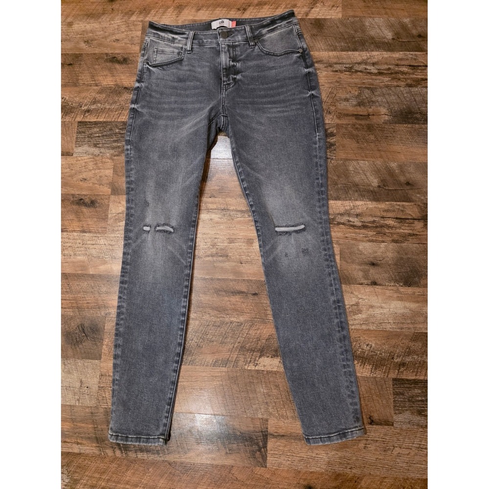 Cabi‎ High Slim Jeans Grey Distressed Denim Skinny Leg 588 Gray Womens 2